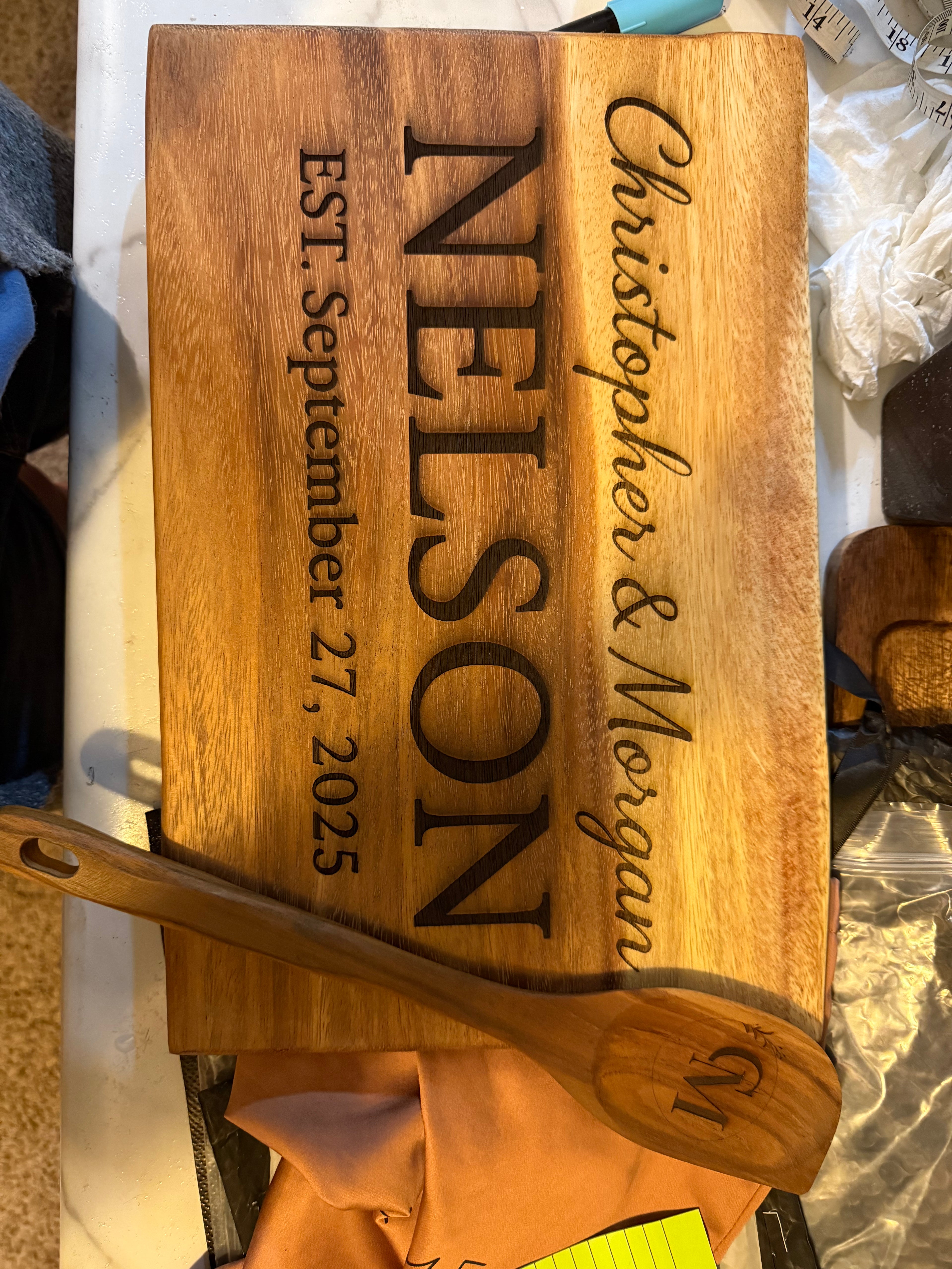 Personalized East Indian Walnut Serving Board