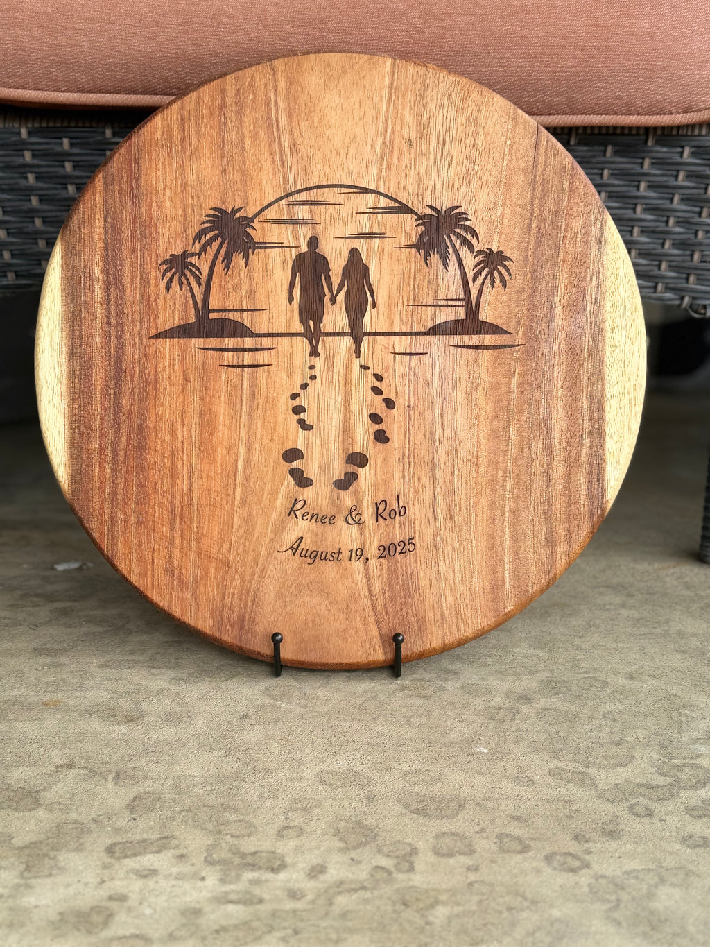 Personalized Large Round Charcuterie Board