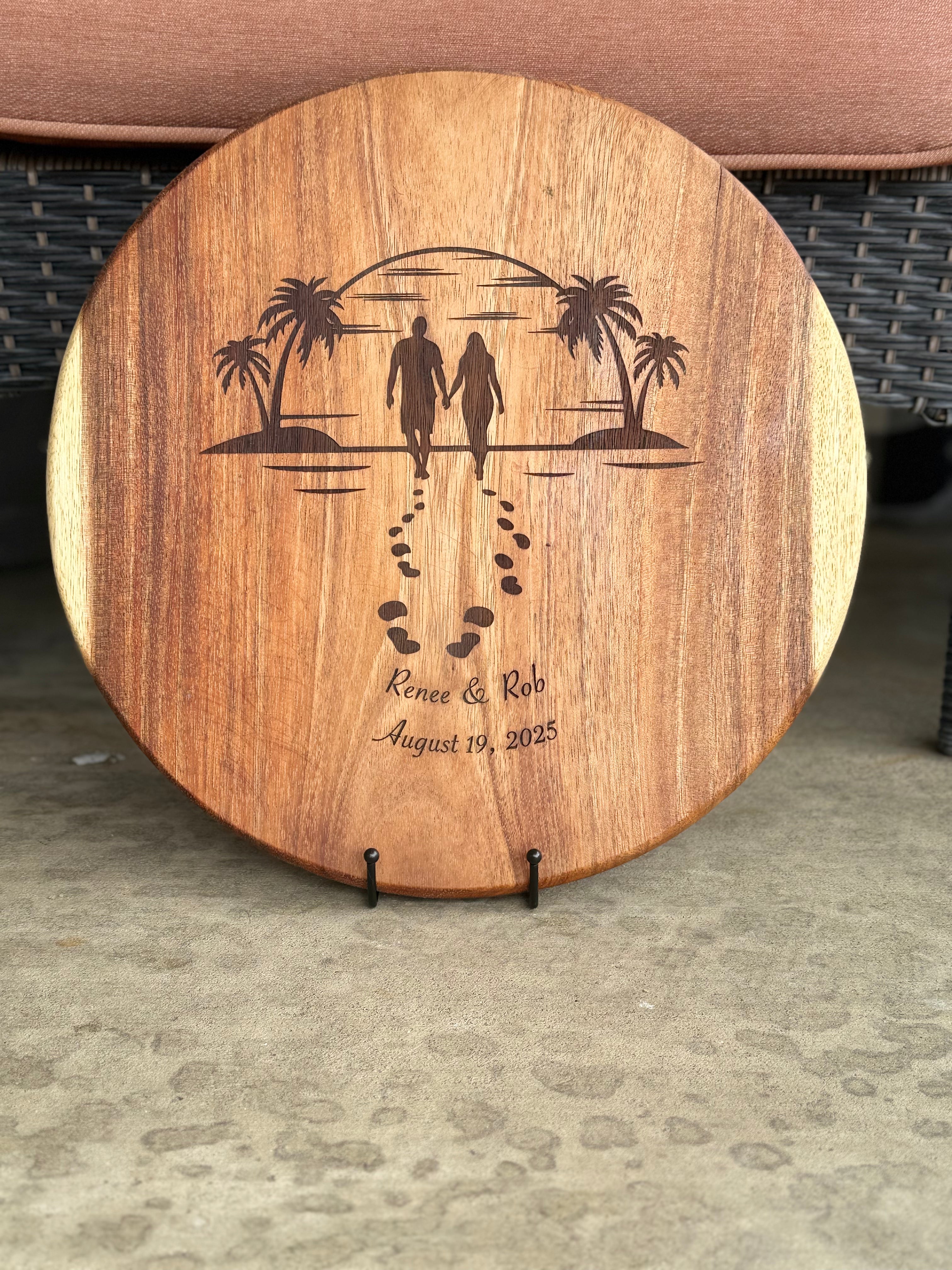 Personalized Large Round Charcuterie Board