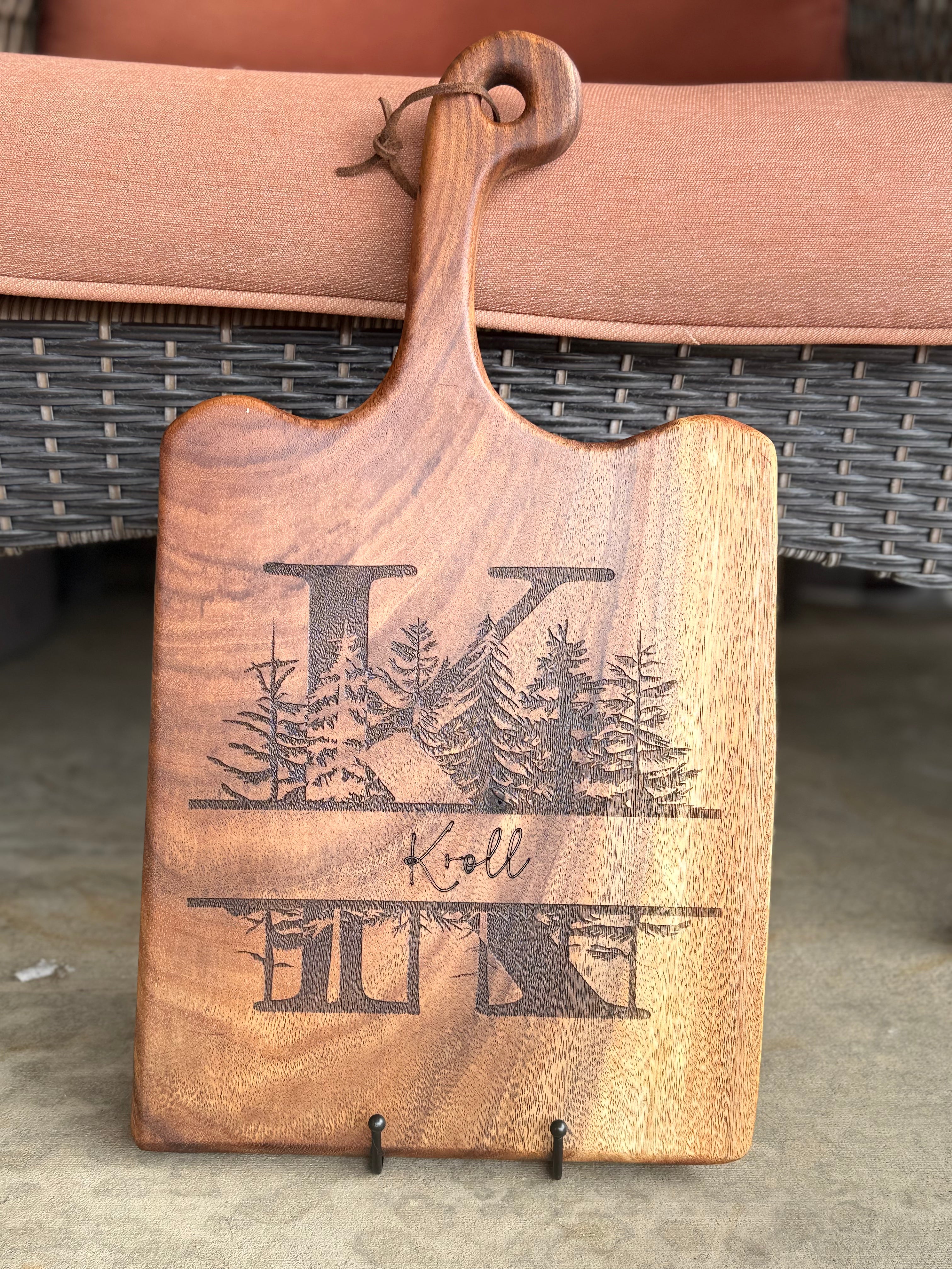 Personalized Large East Indian Walnut Serving Board