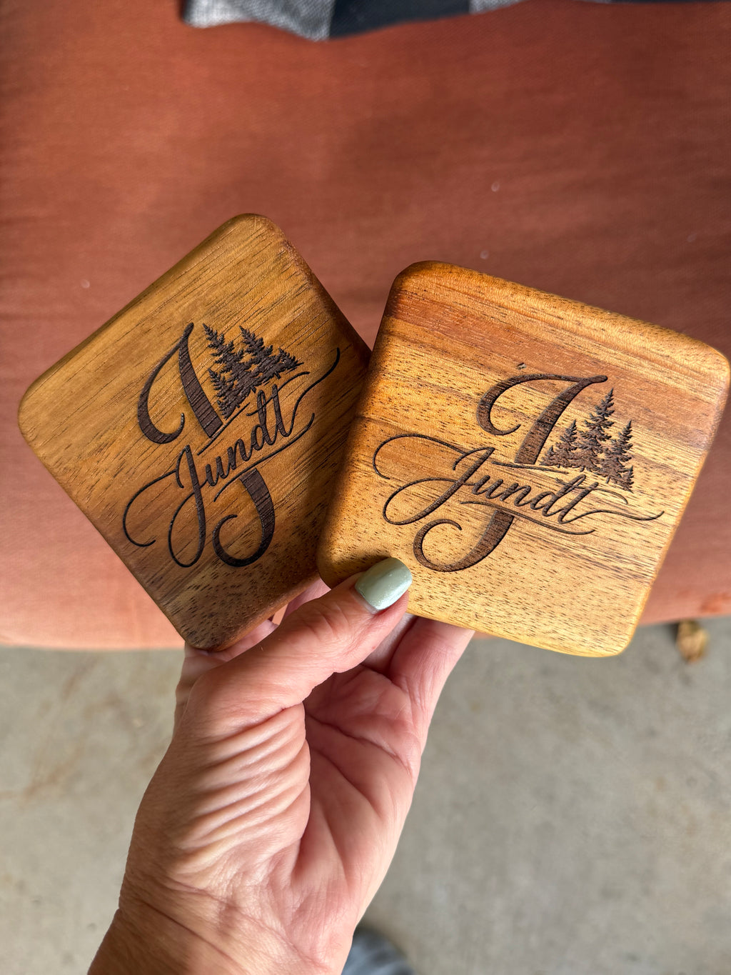 Personalized Walnut Coasters (Set of 4)