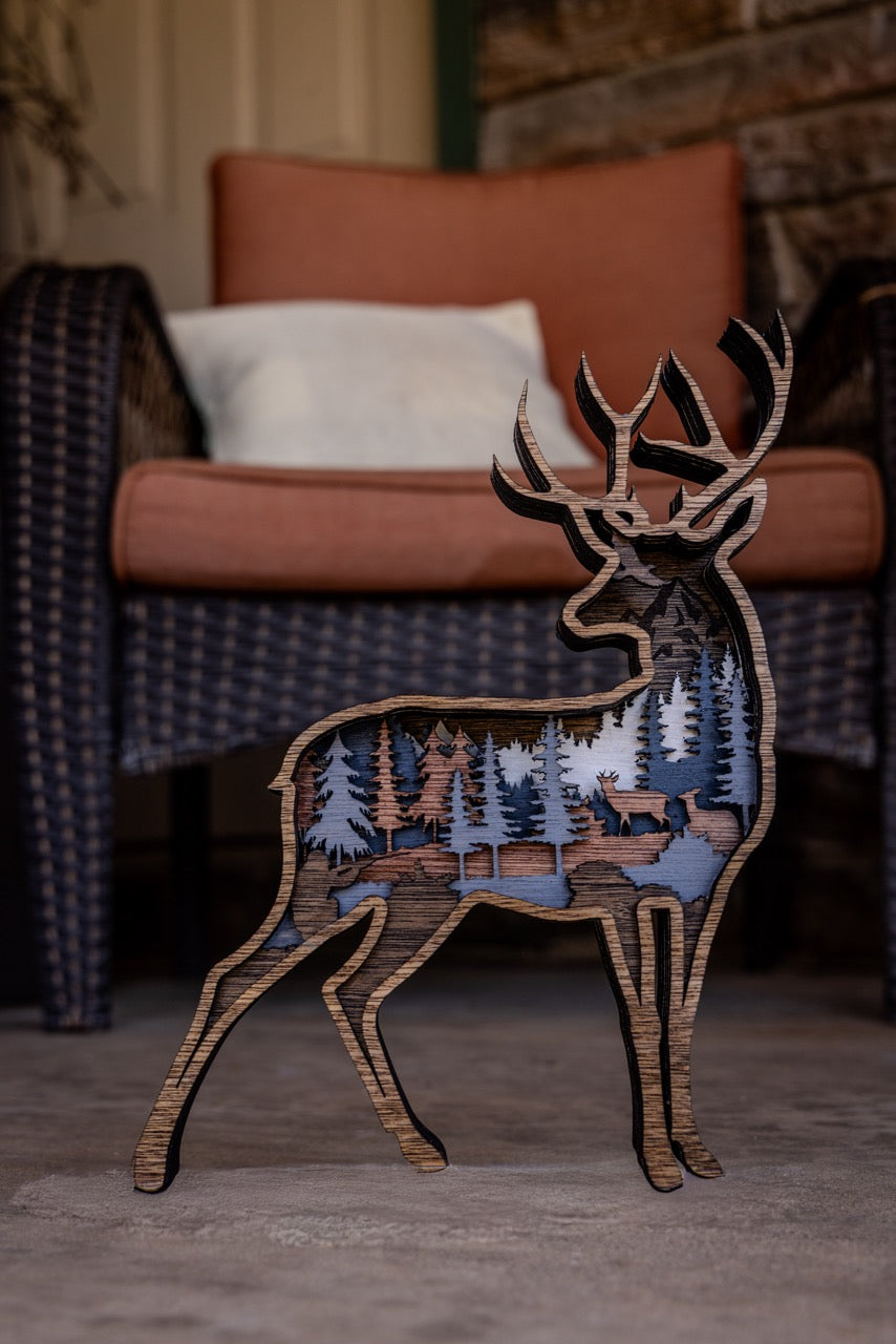 3D Mule Deer Decor