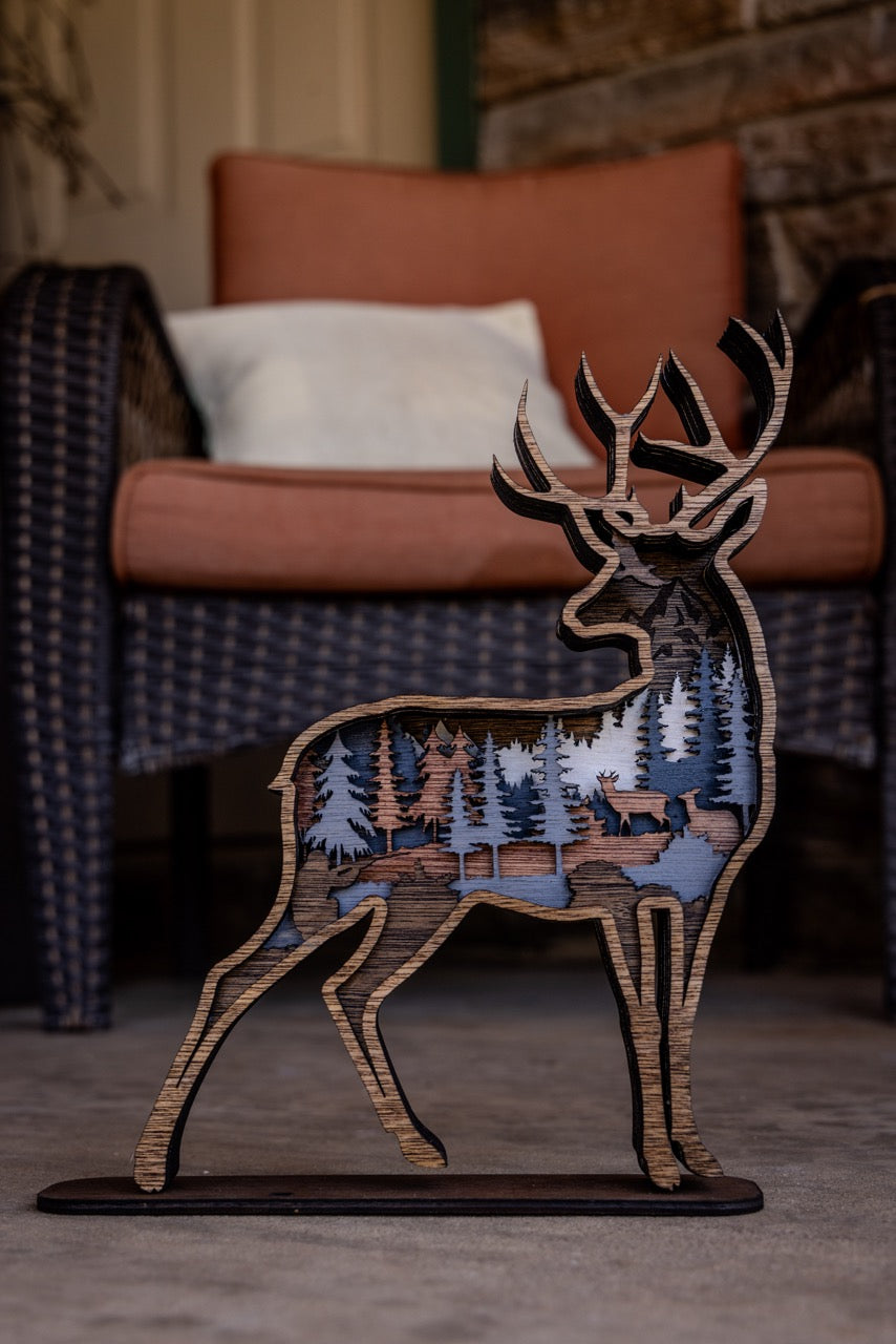 3D Mule Deer Decor