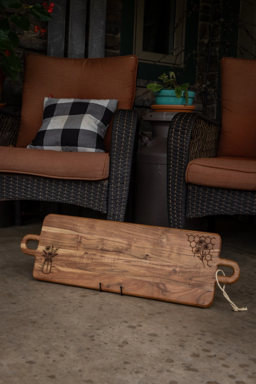 Floral Honey Serving Board - Ready to Ship
