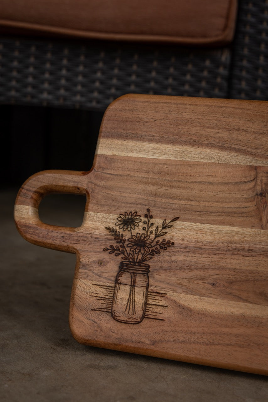 Floral Honey Serving Board - Ready to Ship