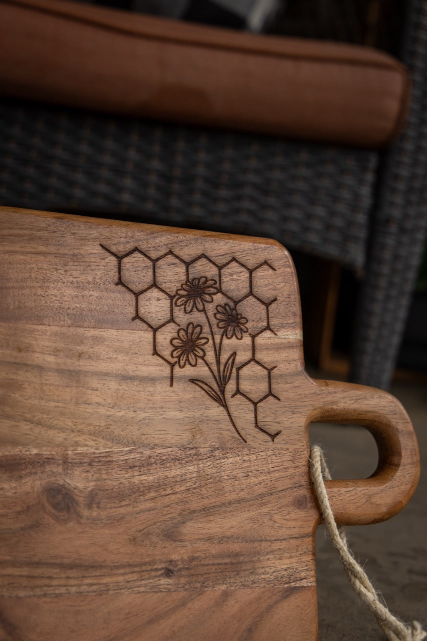Floral Honey Serving Board - Ready to Ship