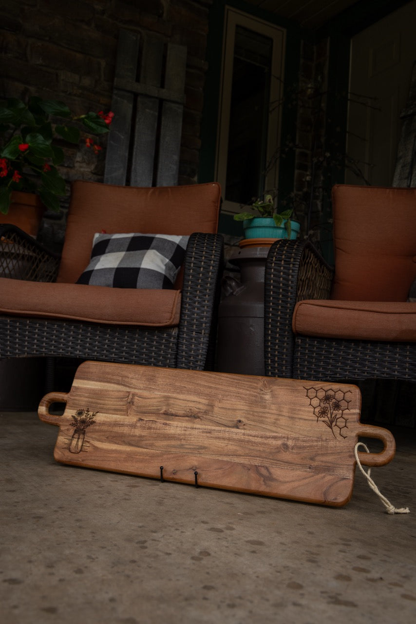 Floral Honey Serving Board - Ready to Ship
