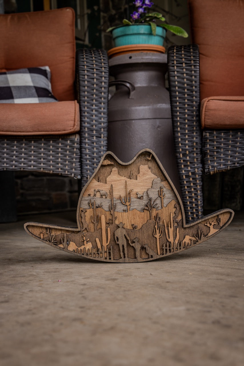 3D Western Hat Decor