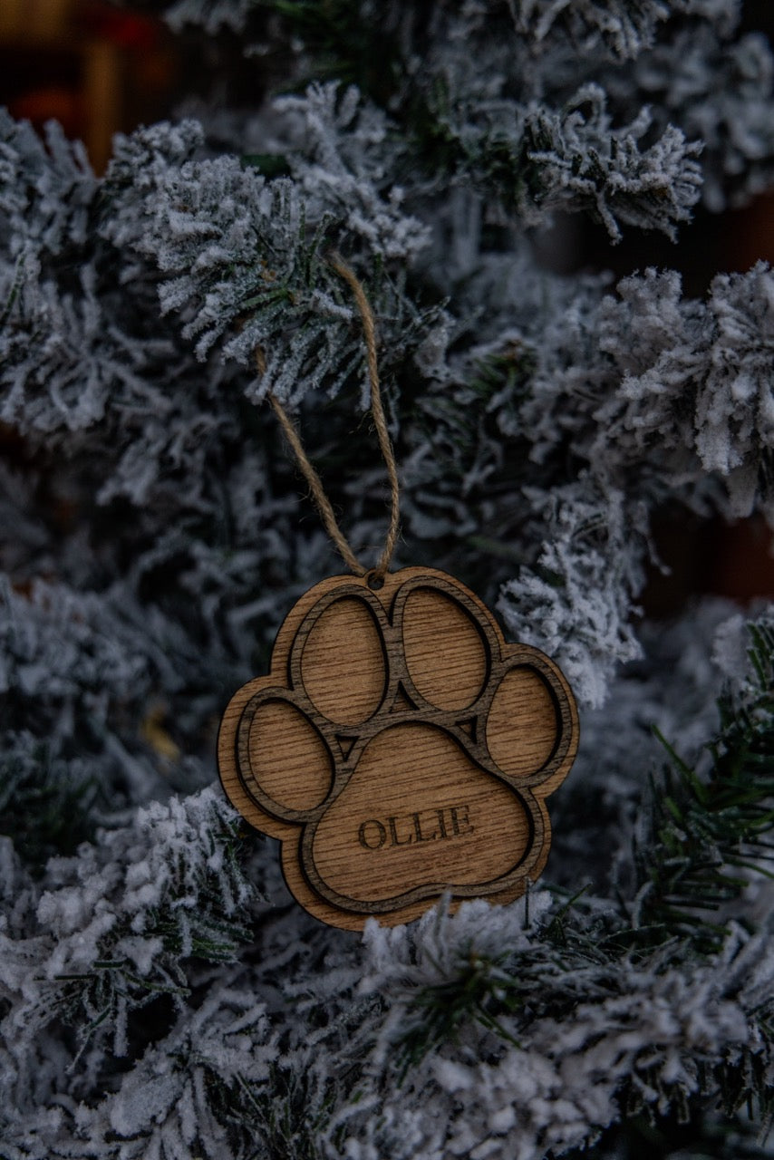 Customizable Dog Paw Ornament