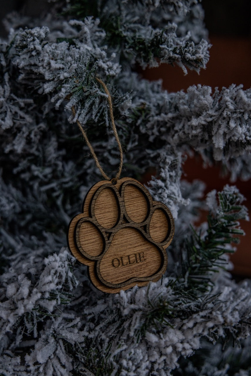 Customizable Dog Paw Ornament