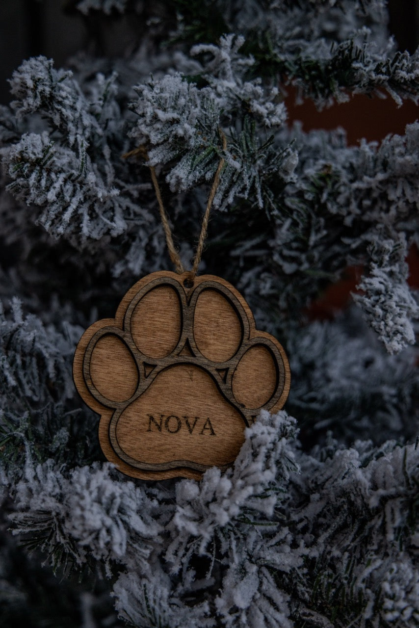 Customizable Dog Paw Ornament