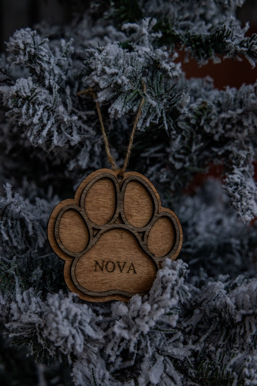 Customizable Dog Paw Ornament