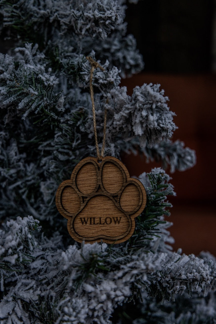 Customizable Dog Paw Ornament