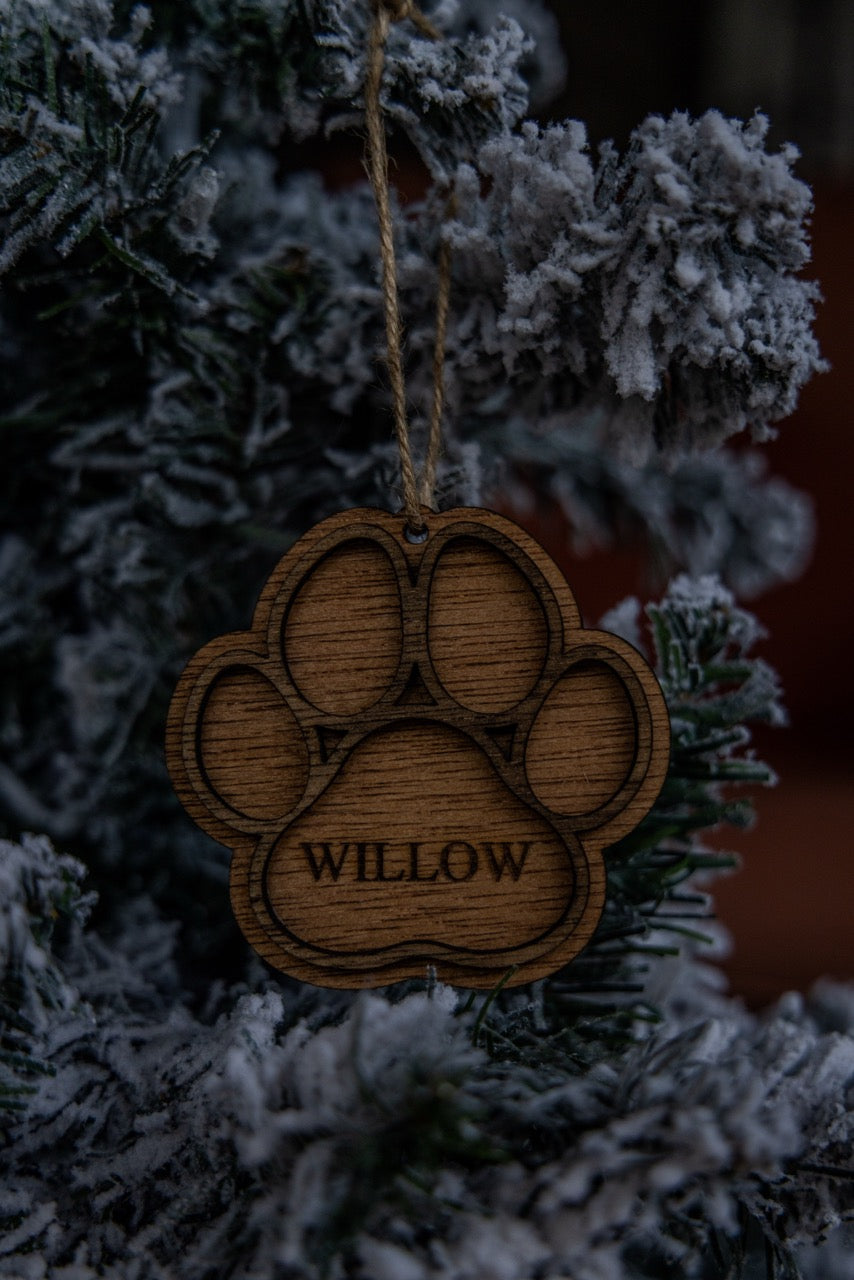 Customizable Dog Paw Ornament