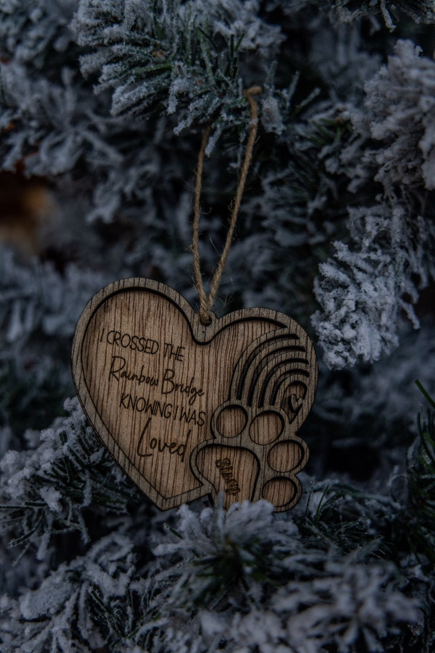 Dog Memorial Ornament – “Rainbow Bridge”
