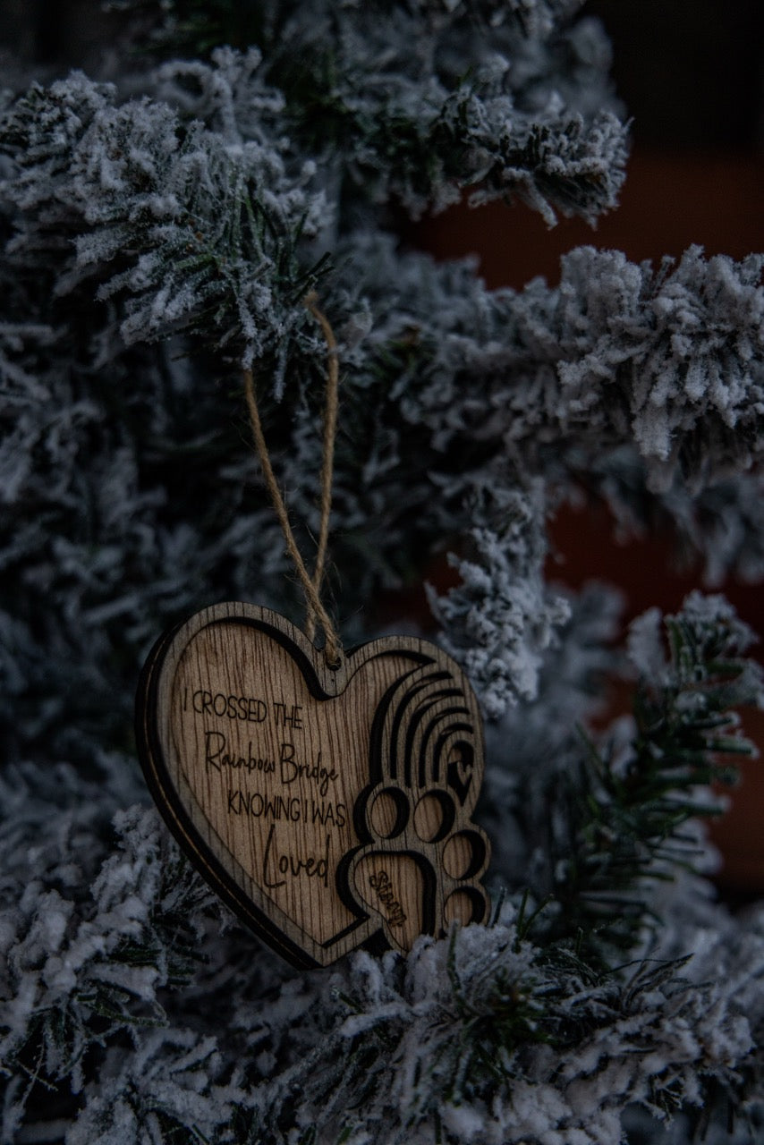 Dog Memorial Ornament – “Rainbow Bridge”