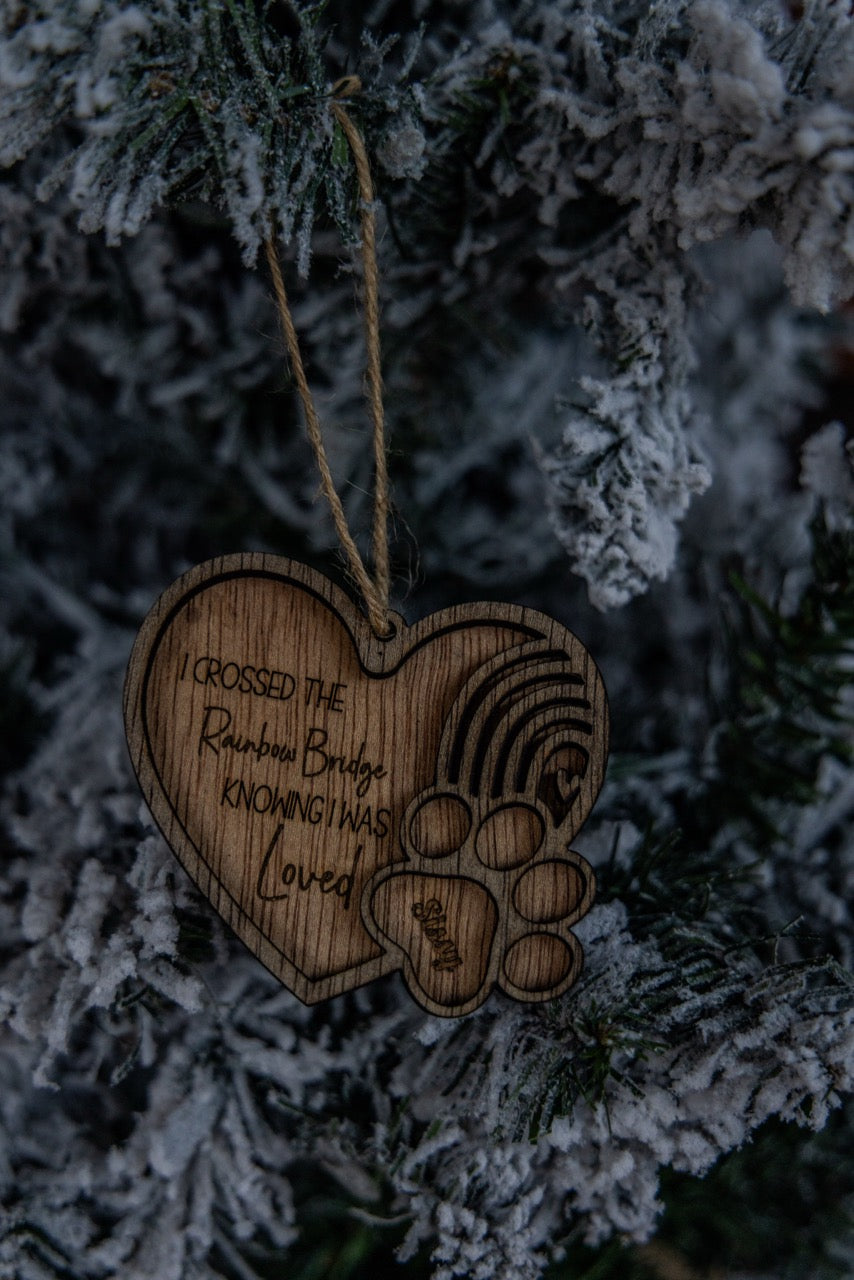 Dog Memorial Ornament – “Rainbow Bridge”