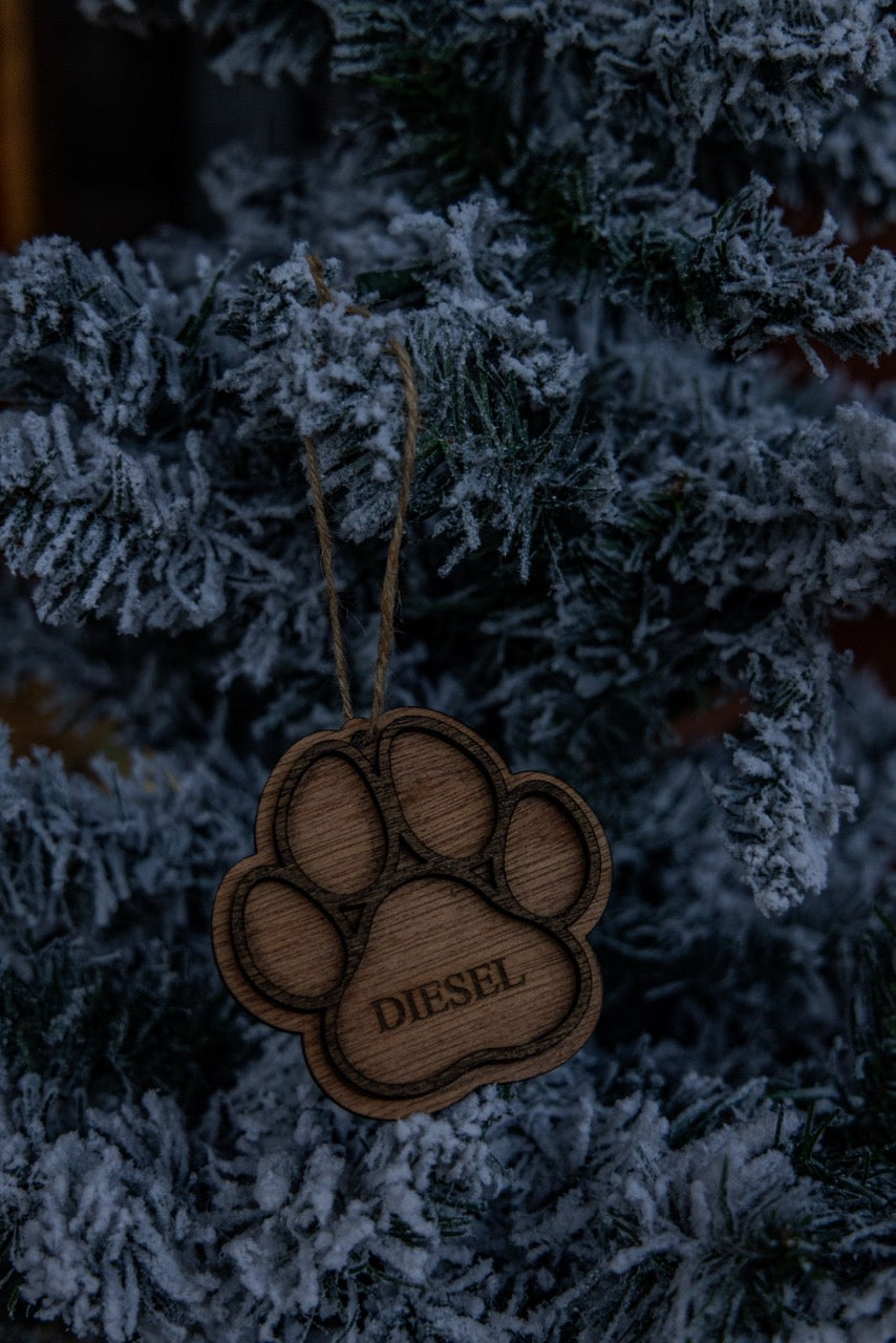 Customizable Dog Paw Ornament