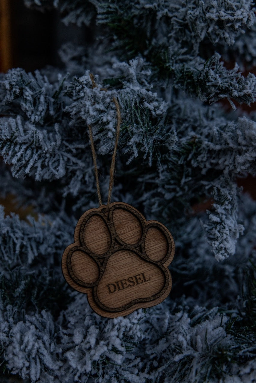 Customizable Dog Paw Ornament