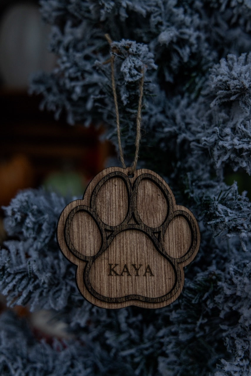 Customizable Dog Paw Ornament