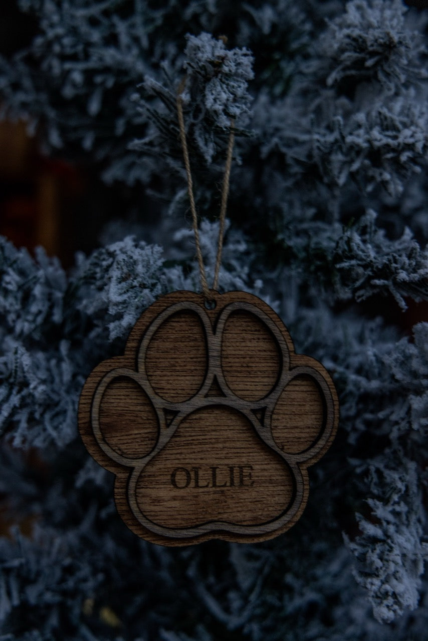 Customizable Dog Paw Ornament