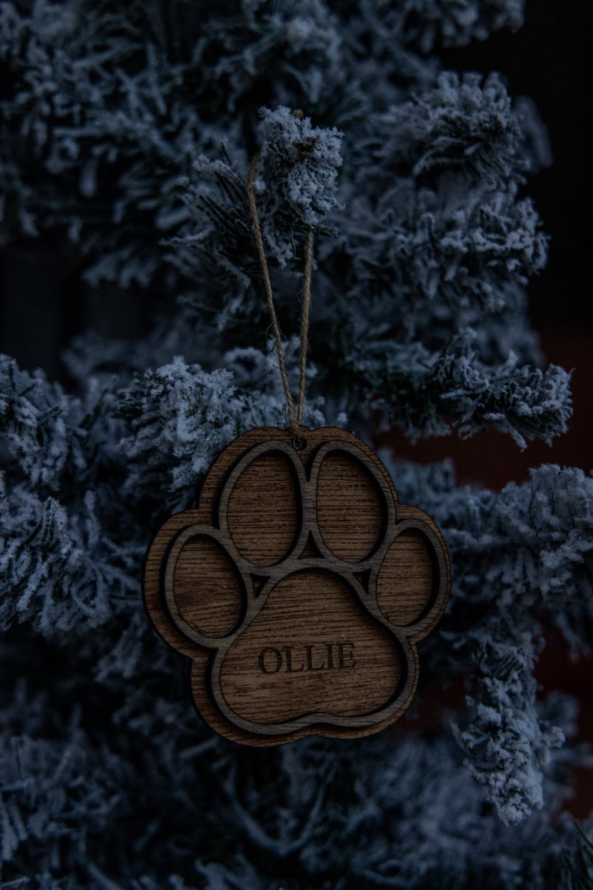 Customizable Dog Paw Ornament