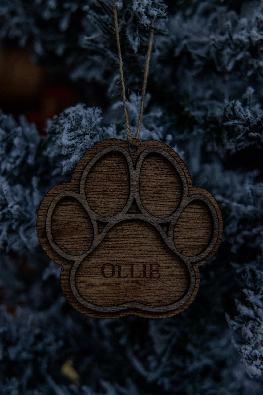 Customizable Dog Paw Ornament