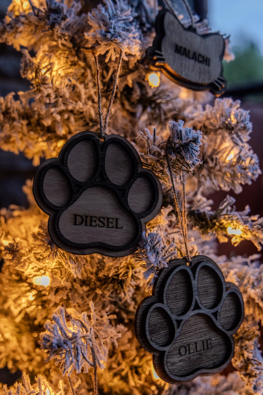 Customizable Dog Paw Ornament